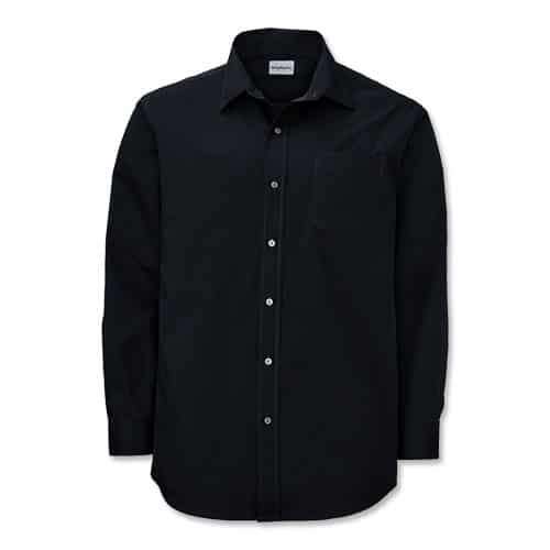 WearGuard Men's Long-Sleeve Poplin Shirt - BLAK