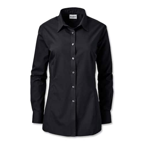 WearGuard Women's Long-Sleeve Poplin Shirt - BLAK