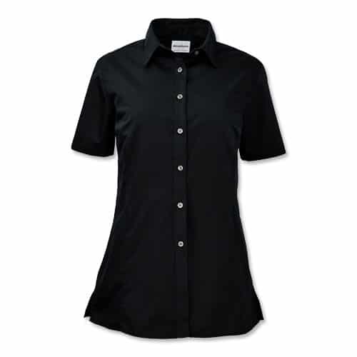 WearGuard Womens Short Sleeve Poplin Shirt - Black