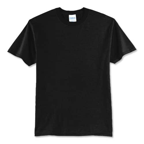 Cotton Blend Short-Sleeve T-Shirt No Pocket - PCBK (Port and Company Black)