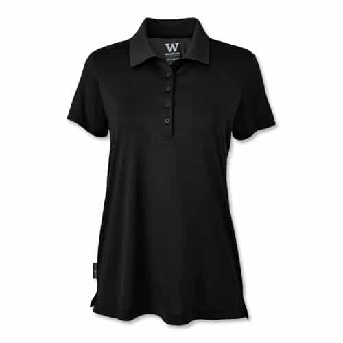 WearGuard TecGuard Women's Short-Sleeve Jersey-Knit Polo - BLAK (Black)