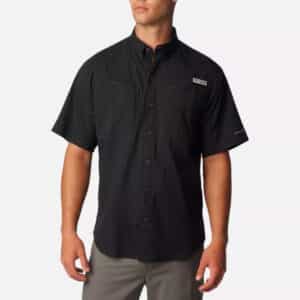 Mens PFG Tamiami II Short Sleeve Shirt - Black