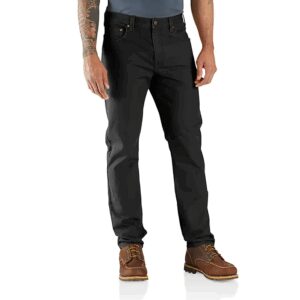 Rugged FlexSlim Fit Duck 5-Pocket Tapered Work Pant - Black