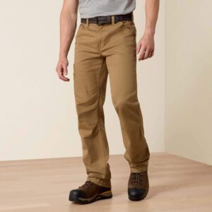 Rebar M4 Relaxed DuraStretch Washed Twill Dungaree Boot Cut Pant - Khaki