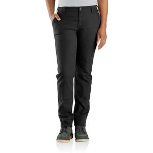 Women's Double-Front Pant - Relaxed Fit - Rugged Flex- Canvas - Black